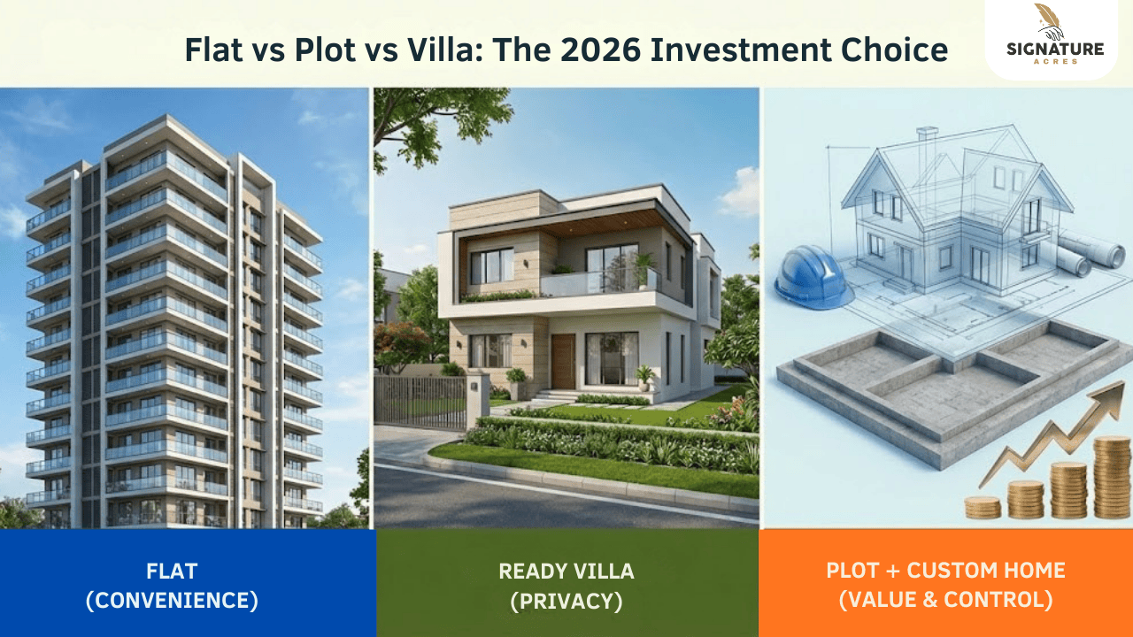Flat vs Plot vs Villa